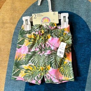 2T toddler shorts set with scrunchie